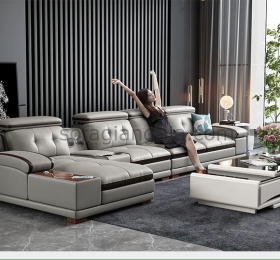 Sofa da phòng khách Bắc Âu : E-221