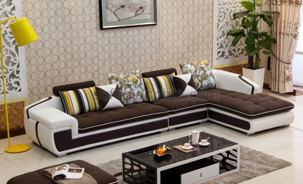  Sofa vải kết hợp simili