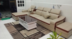 Bộ Sofa da bò nhà anh Hải Hóc Môn
