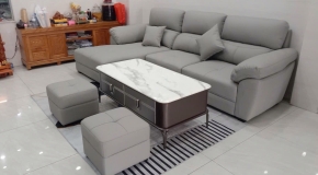 Bộ sofa màu xám nhà Anh Hòa Hóc Môn