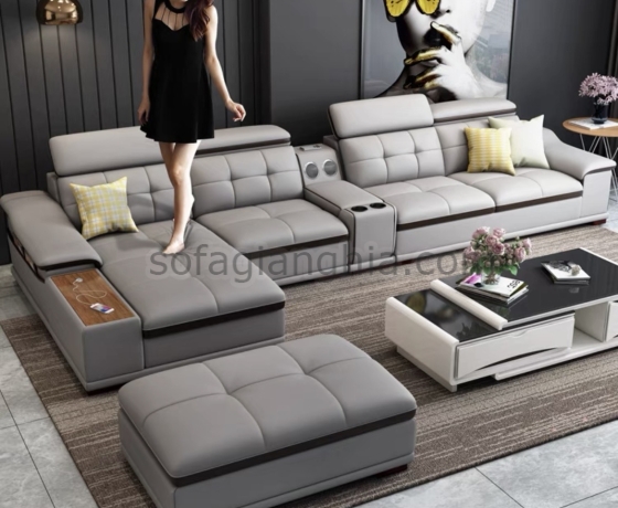 Sofa da phòng khách sang trọng : E-219