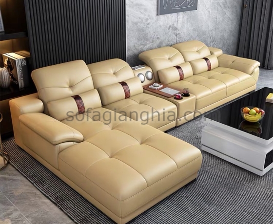 Sofa da màu da bò sang trọng : E-229