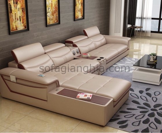 Sofa da màu da bò sang trọng : E-236