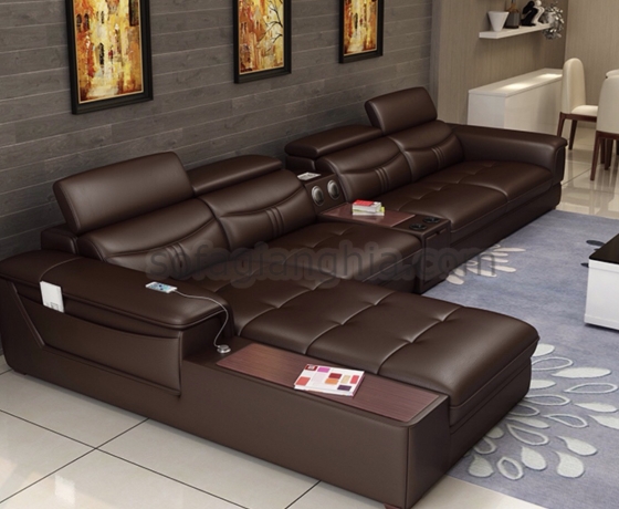 Sofa da màu da bò sang trọng : E-236