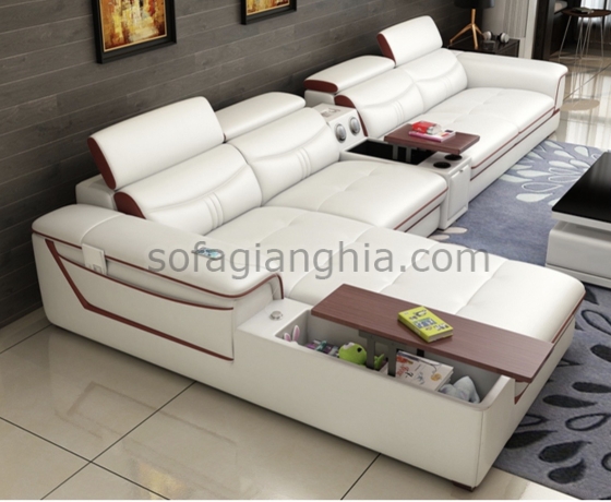 Sofa da màu da bò sang trọng : E-236