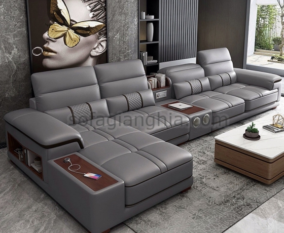 sofa da màu xám tuyệt đẹp : E-247