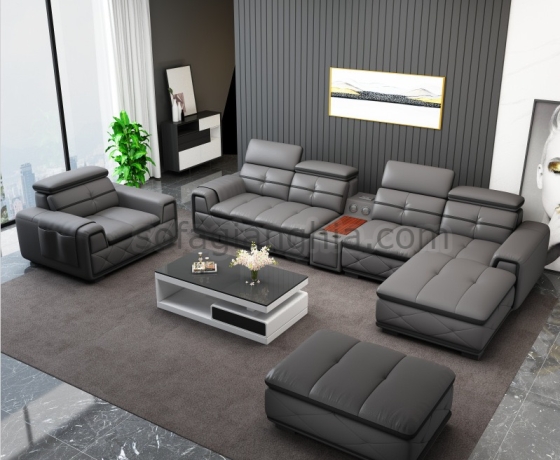 Sofa da sang trọng hiện đại Luxury : E-207#