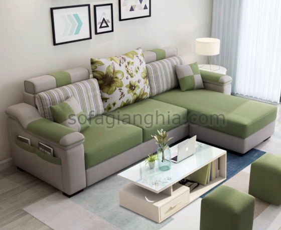 Sofa vải kết hợp simili bọc khung dành cho căn hộ nhỏ : A -102